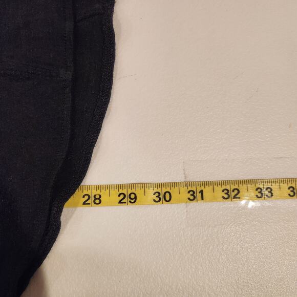 Tahari Womens Black 100% Linen V Neck Asymmetrical Top Size 1X Beach Coastal - Picture 7 of 9